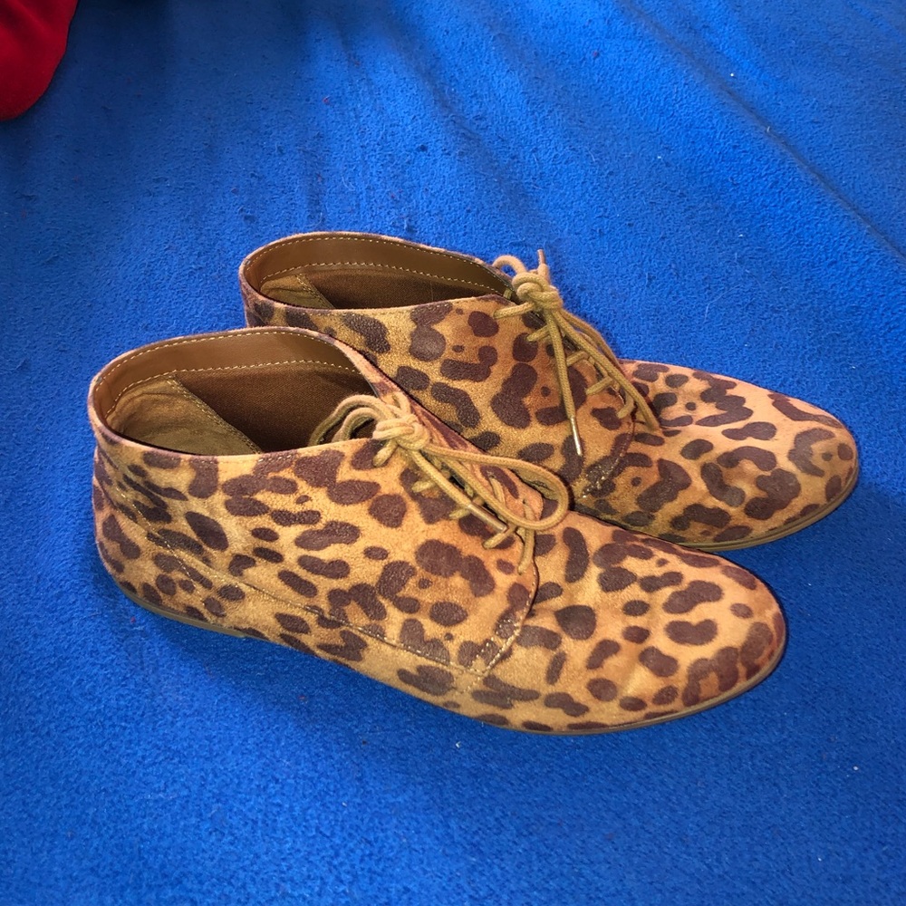 Leopard Print lace up booties